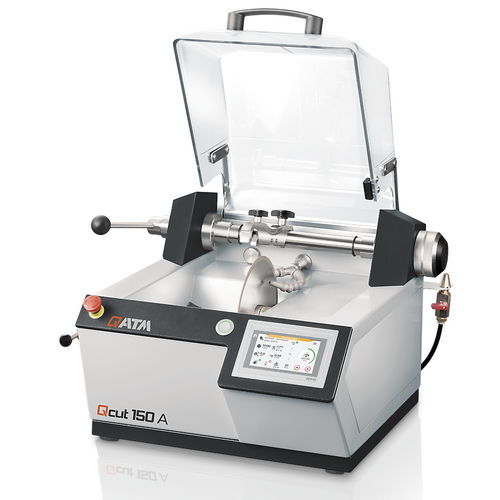 金相切割机 - QCUT 150 A - QATM - 旋转刀 / 带数码辅助 / 研磨