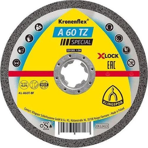 金属切削盘 - A60TZ X-Lock - KLINGSPOR - 用于薄板 / 用于有色金属 / 用于不锈钢