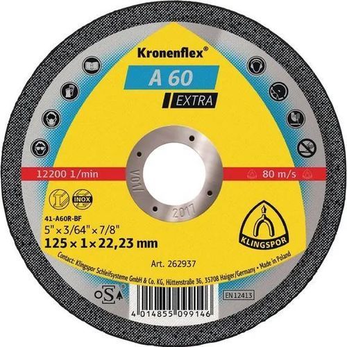 不锈钢切削盘 - A 60 Extra - KLINGSPOR - 用于便携式机器