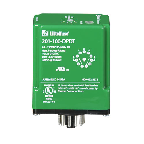 电压监控继电器 - 201-SP-DPDT series - Littelfuse - 2NO/NF / 单相 / 电机