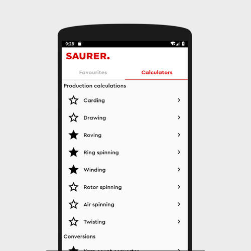 计算软件 - SAURER SCHLAFHORST - 机器 / 流程 / Android 安卓