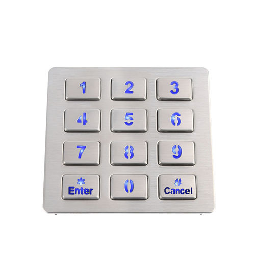 12键数字键盘 - CT-KPS10-12-TM-BL - NingBo ChenTe electronics Technologies Co.,Ltd - 面板式 / 不锈钢 / IP65