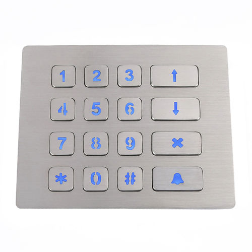 背光数字键盘 - CT-KPS13-16-TM-BL - NingBo ChenTe electronics Technologies Co.,Ltd - 16键 / 面板式 / 不锈钢