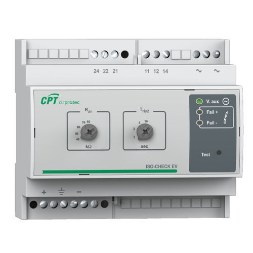 交流电网绝缘控制器 - ISO-CHECK EV 500 - Cirprotec - DIN导轨 / 用于光伏应用 / 用于电动汽车充电站