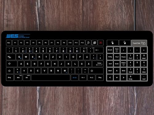 面板式键盘 - GLAS-TASTATUR-BL-TPU-NP - WES Systeme Electronic GmbH - 电容 / 带触摸板 / 工业用途