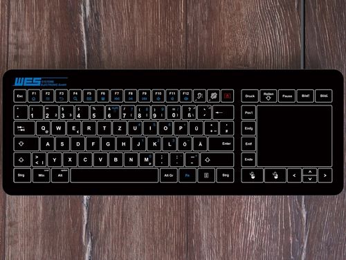 面板式键盘 - GLAS-TASTATUR-BL-TPU - WES Systeme Electronic GmbH - 电容 / 带触摸板 / 工业