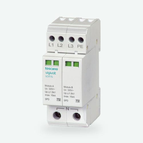 II型避雷器 - Vigivolt V3T-15 - Toscano Linea Electronica - 防止瞬变电流 / 压敏电阻 / 排气式
