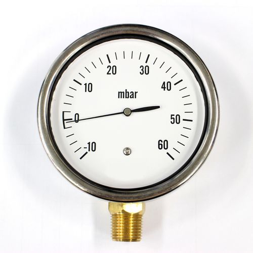 表盘压力计 - PG-100(-10)-60MBAR-SS - Seasons Gauge Co., Ltd - 螺纹 / 不锈钢 / 黄铜