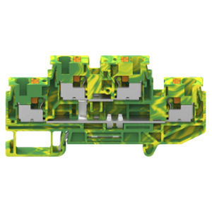 DIN导轨接线端子 - GUV4-202-PE - Cixi Wanjie Electronic Co., Ltd. - 推入式 / 接地型 / IEC