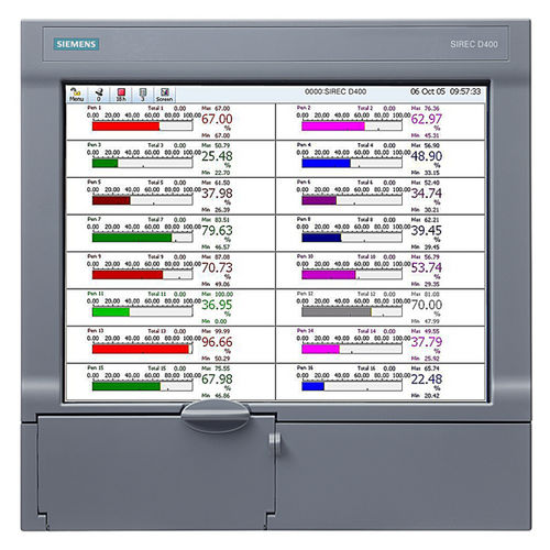 无纸记录仪 - SIREC D400 - Siemens Process Instrumentation - 面板式 / 带触摸屏