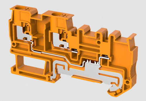 DIN导轨接线端子 - TPIO2.5-IN-3-PE - Ningbo SUPU Electronics Co., Ltd. - 弹簧 / 推入式 / 铜