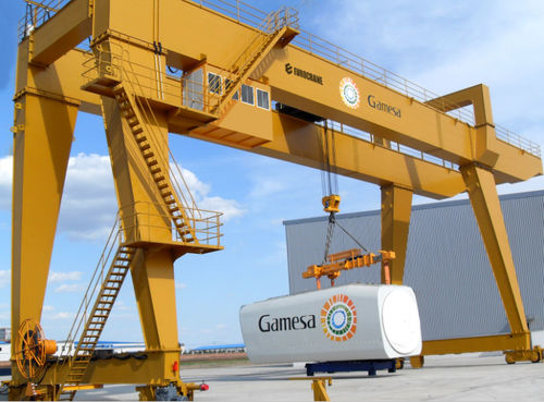 轨道龙门吊 - T0093 - Eurocrane(China)Co.,Ltd - 用于车间 / 风电产业 / 双梁