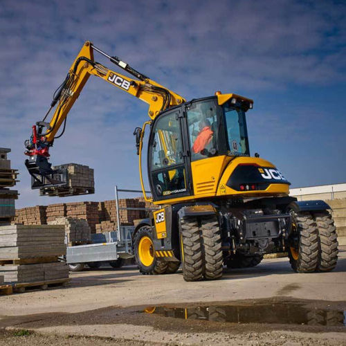 中型挖掘机 - 110W - JCB/杰西博 - 带轮 / 用于建筑工地 / 短尾摆