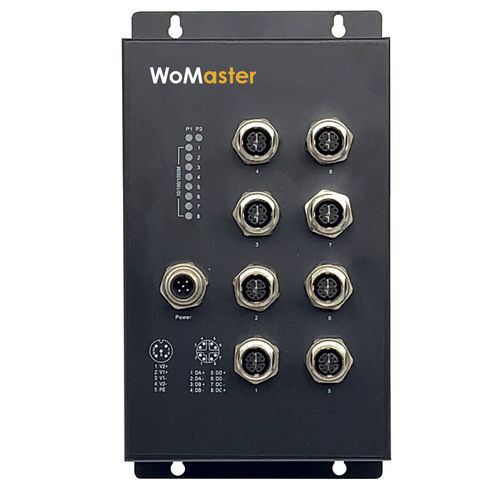 带M12连接器以太网交换机 - MS208 - WoMaster - 非管理型 / 8端口 / 千兆以太网