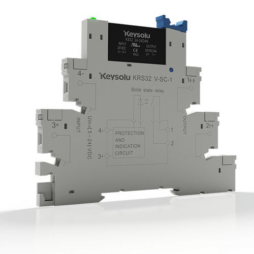 24Vdc静态继电器 - KS32(DC) - Xiamen Jinxinrong Electronics Co., Ltd. - 12Vdc / 60Vdc / DIN导轨