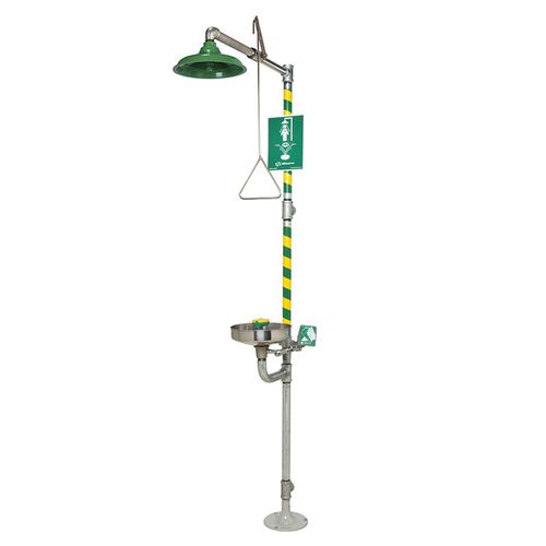 落地工业淋浴器 - 8300-8309 - Haws Corporation - 带眼部/面部喷淋器 / 塑料