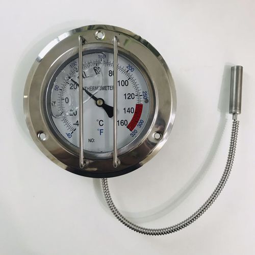 气体膨胀毛细管温度计 - 400RF11022P - Shanghai QualityWell industrial CO.,LTD. - 直接读取式 / 固定 / 法兰