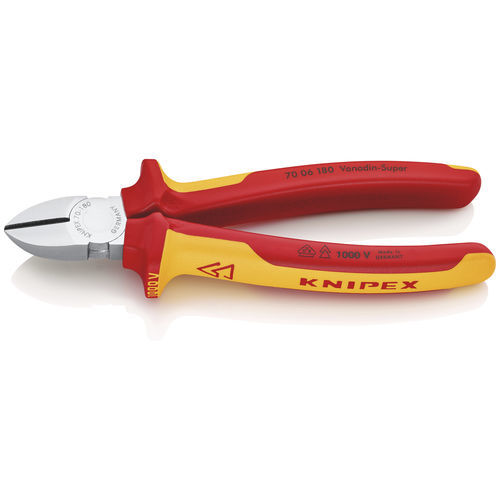 切割钳 - 70 06 180 - KNIPEX - 用于线 / 用于电缆 / 用于电子元件