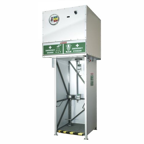 落地工业淋浴器 - 6180-TK1200 - EPITECNICA EUROPA, S.L. - 平台式 / 带洗眼器 / 带存储罐