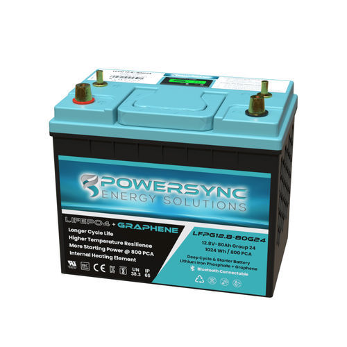 LiFePO4电池 - LFPG12.8-80G24 - POWERSYNC Energy Solutions - 棱柱形 / 12V / IEC