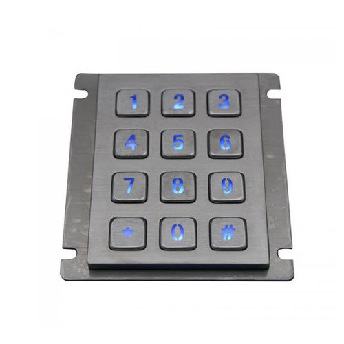 12键数字键盘 - D-8208J-1-Backligh - ShenZhen DAVO Electronics Co., Ltd - 面板式 / 不锈钢 / 合金
