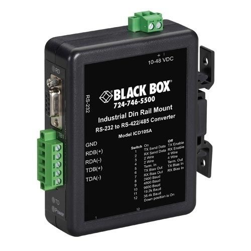 RS-485变换器 - ICD107A - Black Box - MODBUS / 中继器 / DIN导轨