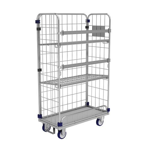 纺织品物流台车 - KM 9346-1.61 - SAMARIT S.R.O. - 搁板 / 金属丝网 / 3 板式