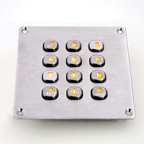 12键数字键盘 - KY2083A - Shenzhen KEYU Co., Ltd  - 面板式 / 不锈钢 / USB