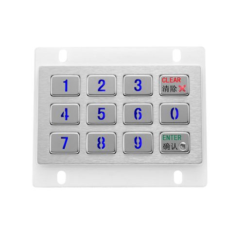 背光数字键盘 - KY2120-LED - Shenzhen KEYU Co., Ltd  - 12键 / 面板式 / 不锈钢