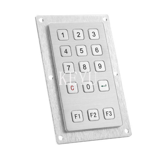 15键数字键盘 - KY2175 - Shenzhen KEYU Co., Ltd  - 面板式 / 磨砂不锈钢 / RS-232