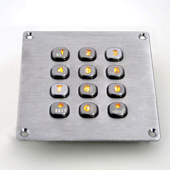 背光数字键盘 - KY2083-LED - Shenzhen KEYU Co., Ltd  - 12键 / 面板式 / 不锈钢