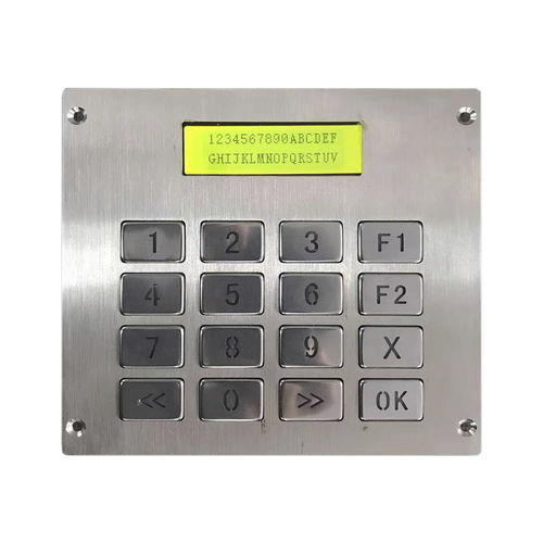 LCD显示屏数字键盘 - KY3088LCD - Shenzhen KEYU Co., Ltd  - 16键 / 面板式 / 不锈钢