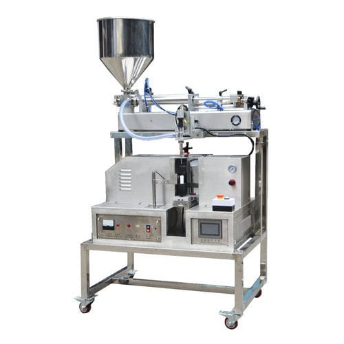 半自动灌装封盖机 - DTG- SU-1 - Shandong Dongtai Machinery Manufacturing Co., Ltd. - 管道 / 用于糊状产品 / 食品行业