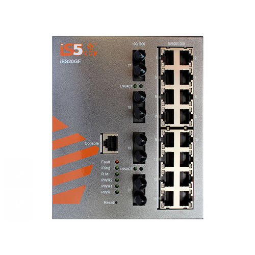 管理型以太网交换机 - iES20GF - iS5 Communications - 20 端口式 / 快速 / 工业