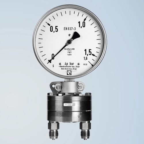 差动压力计 - DKU 100 - Schmierer GmbH - 表盘 / 螺纹 / 不锈钢