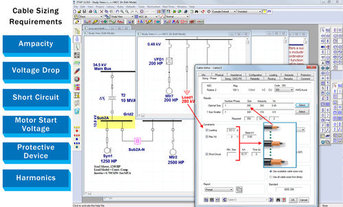 软件包 - Cable Sizing - Etap