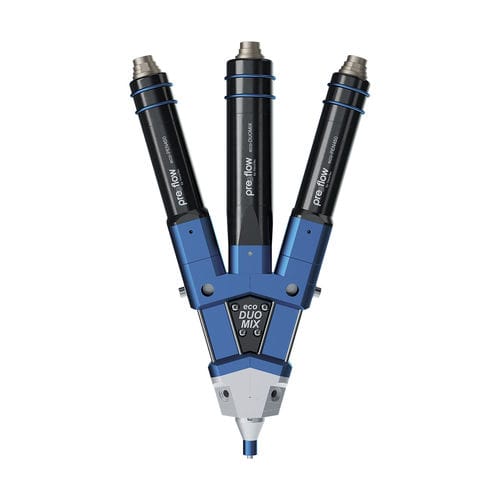 液体微型定量机 - eco-DUOMIX450 - preeflow by ViscoTec Pumpen- u. Dosiertechnik GmbH - 树脂 / 用于聚氨酯弹性材料 / 用于钎焊膏