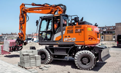 中型挖掘机 - ZX150W-7 - Hitachi Construction Machinery Europe - 带轮 / 柴油 / 用于建筑工地