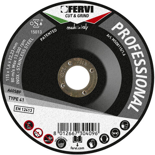 钢材切削盘 - MSD8115/6.5 - FERVI - 钢 / 手动磨床用