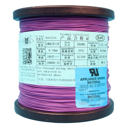 绝缘电线 - UL10110 series - Shanghai Shenyuan High Temperature wire Co., Ltd - 铜 / PTFE / 软质