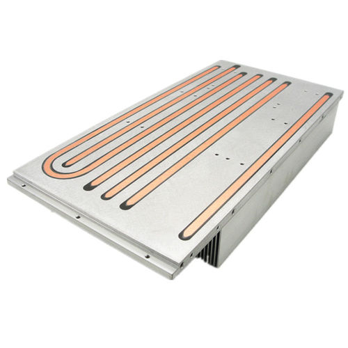 铝制散热片 - A1592 - Awind heat sink - CNC铣削和攻丝 / 远程通信设备 / 带管道