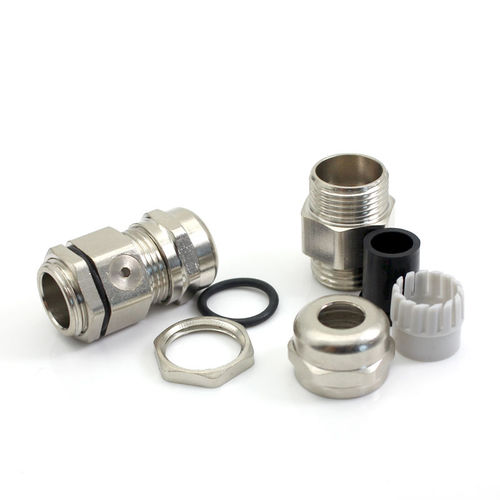 密封电缆接头 - JX-M-BR series - YUEQING JIXIANG CONNECTOR CO., LTD - 镀镍黄铜 / 螺纹 / 直线型