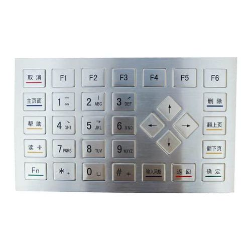 32键数字键盘 - MKA-33N-V01 - MATE TECHNOLOGY SHENZHEN LIMITED - 面板式 / 不锈钢