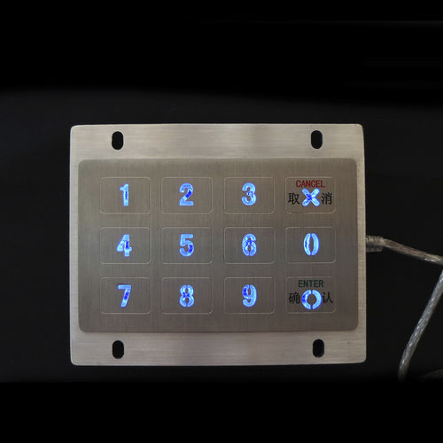 红外数字键盘 - MKA-34-NL-V2 - MATE TECHNOLOGY SHENZHEN LIMITED - 12键 / 面板式 / 磨砂不锈钢