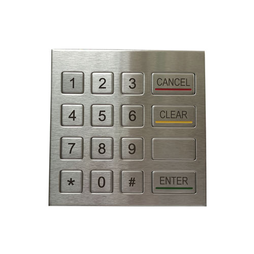 16键数字键盘 - MKA-16N-V1 - MATE TECHNOLOGY SHENZHEN LIMITED - 面板式 / 不锈钢 / IP65
