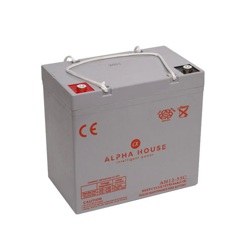 矩形电池 - AH12-55C Deep Cycle - Alpha House Ltd - 12V / UL / CE