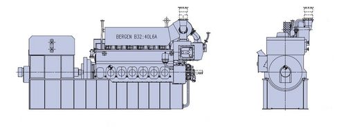 柴油发动机 - Bergen B32:40 - Rolls Royce - 6气缸