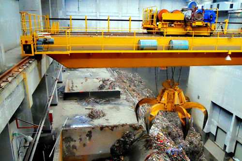 双梁桥式起重机 - QZ  - Henan Kuangshan Crane Co., Ltd. - 带抓斗 / 重型应用 / 用于车间