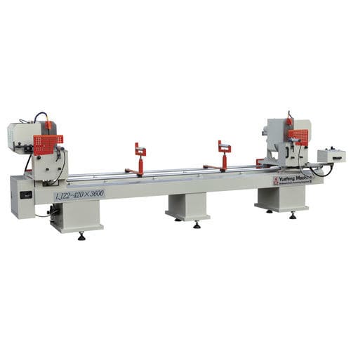 双斜角式锯机 - LJZ2-420×3600 - JINAN YUEFENG MACHINERY CO., LTD. - 圆形 / 用于铝 / 用于PVC