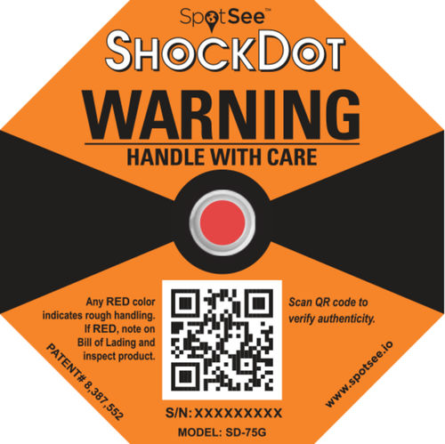 检测冲击和倾翻标签 - ShockDot - SpotSee - 防拆封 / 发货 / 用于包装